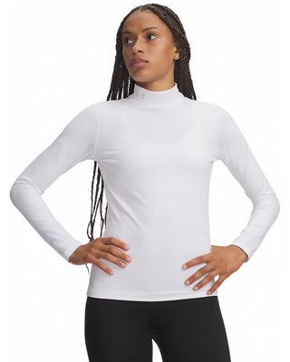 Under Armour ColdGear Mock Long Sleeve ladies t-shirt, white