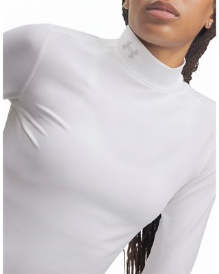 Under Armour ColdGear Mock Long Sleeve ladies t-shirt, white