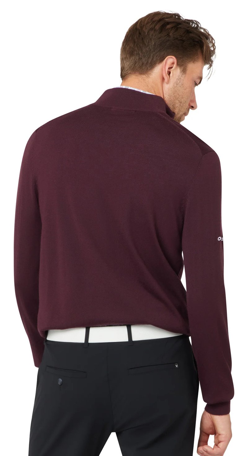 Callaway 1/4 Blended Merino men's sweater, italian plum