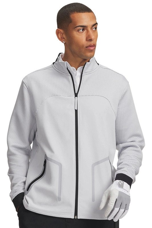 Under Armour Drive Pro Hybrid FZ men's sweatshirt, halo grey/white
