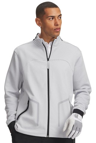 Under Armour Drive Pro Hybrid FZ men's sweatshirt, halo grey/white