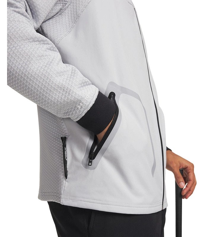Under Armour Drive Pro Hybrid FZ men's sweatshirt, halo grey/white