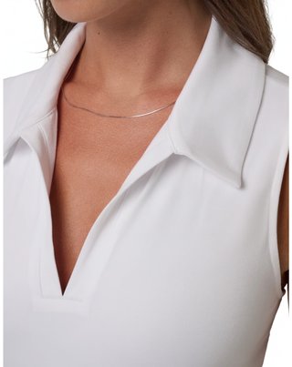 Travis Mathew Skyloft Light Sleeveless ladies polo, white