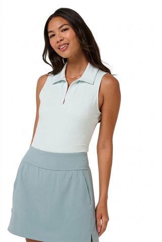 Travis Mathew Skyloft Light Sleeveless ladies polo, heather cloudwash