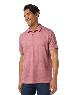 Travis Mathew Featherweight Backnine men's polo, mauveglow