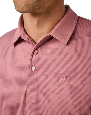 Travis Mathew Featherweight Backnine men's polo, mauveglow