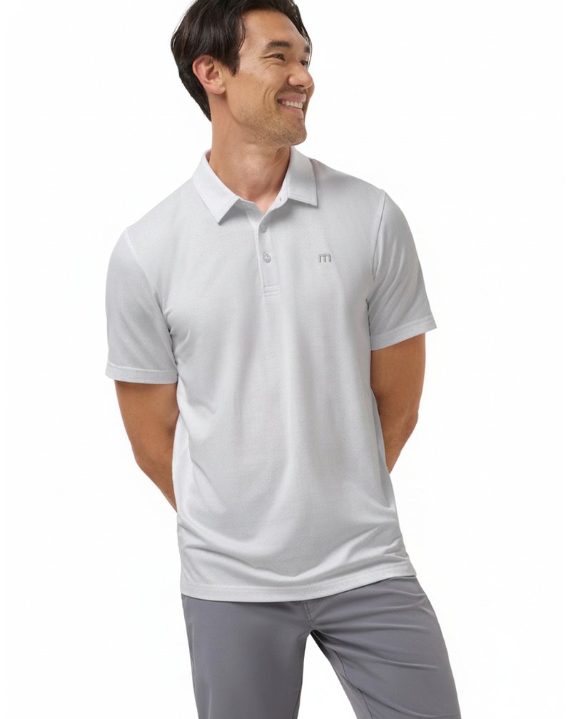 Travis Mathew Featherweight Trophy Ready men's polo, white