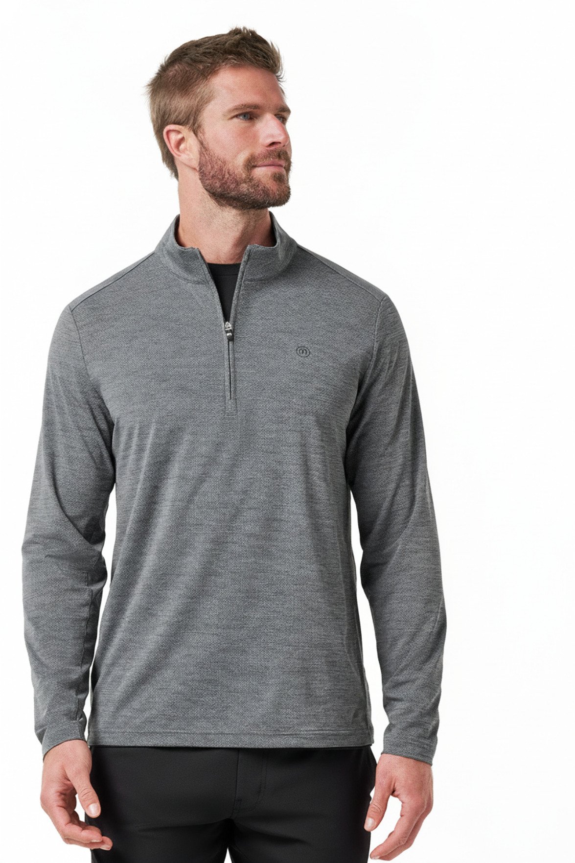 Travis Mathew Heater Pro 1/4Zip men's sweatshirt, heather grey