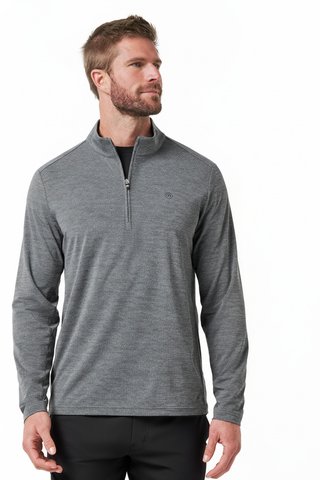 Travis Mathew Heater Pro 1/4Zip men's sweatshirt, heather grey