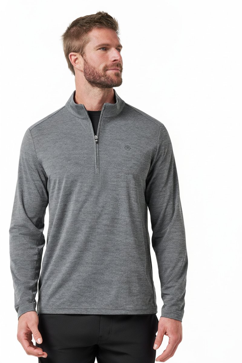 Travis Mathew Heater Pro 1/4Zip men's sweatshirt, heather grey