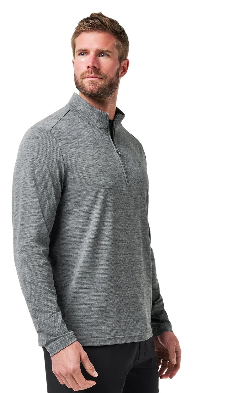 Travis Mathew Heater Pro 1/4Zip men's sweatshirt, heather grey