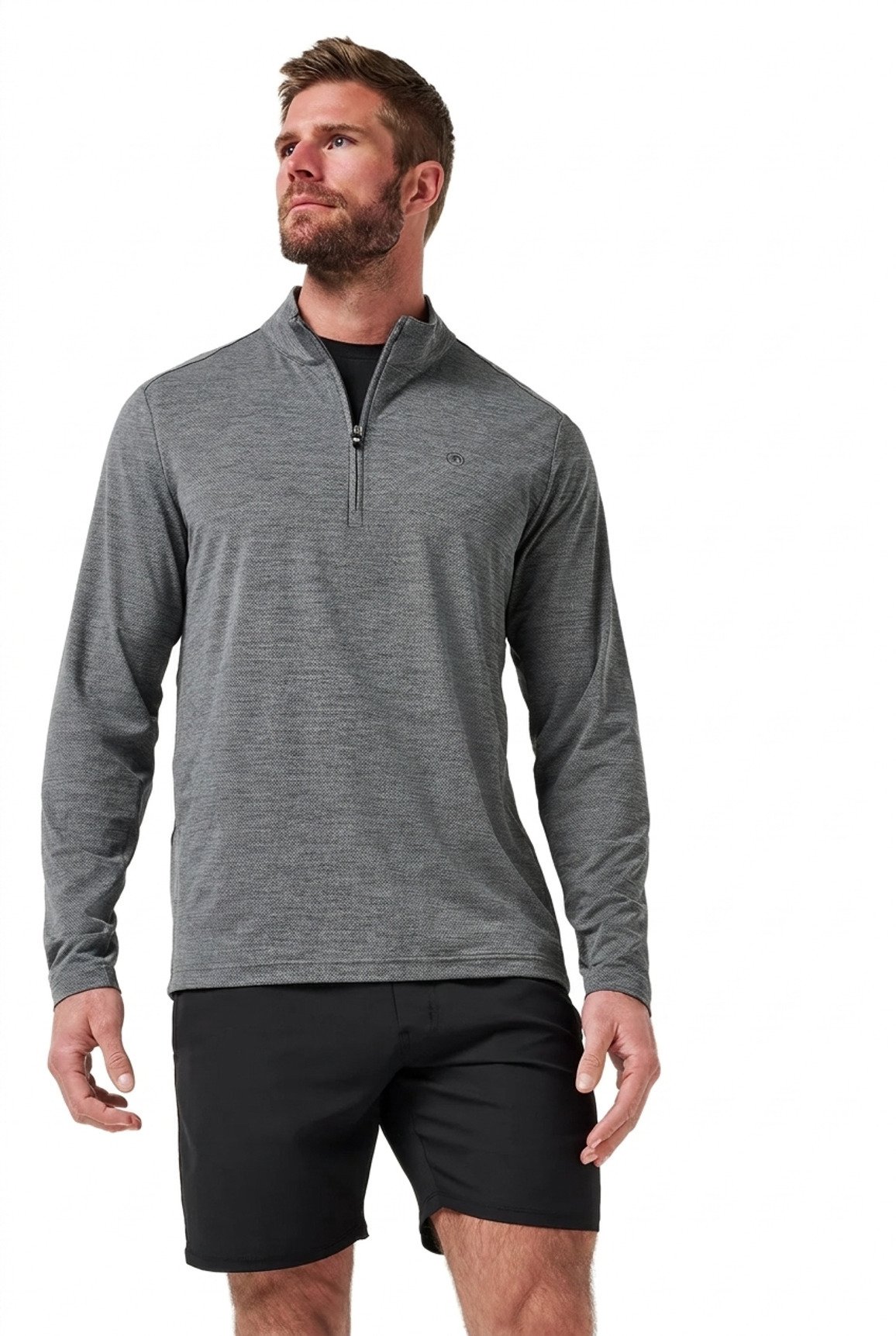 Travis Mathew Heater Pro 1/4Zip men's sweatshirt, heather grey