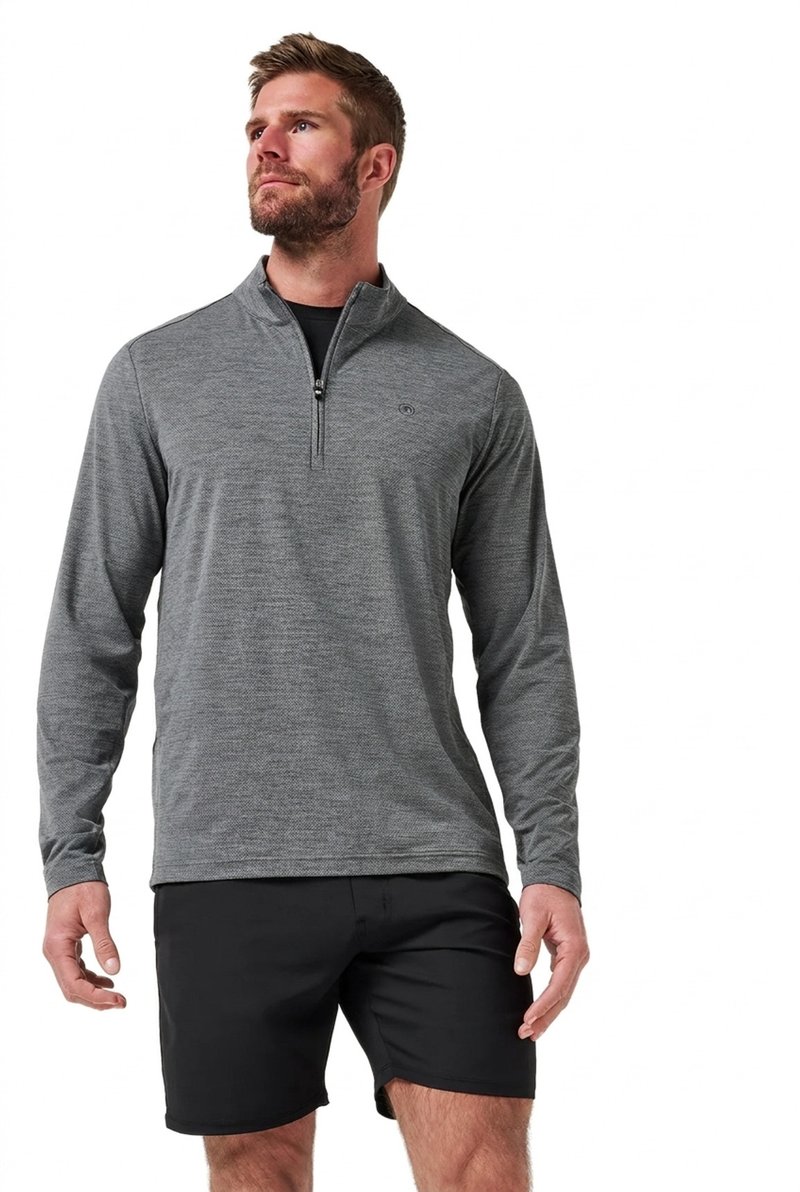 Travis Mathew Heater Pro 1/4Zip men's sweatshirt, heather grey