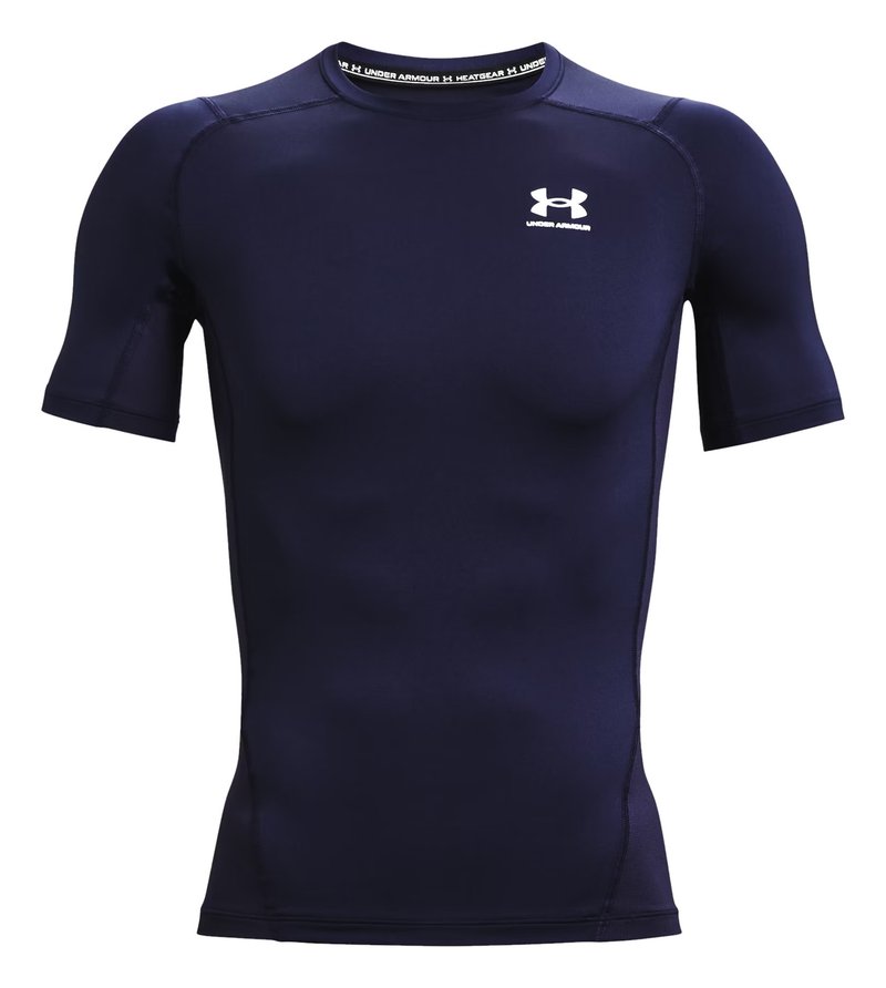Under Armour HeatGear mens compression top, midnight navy/white