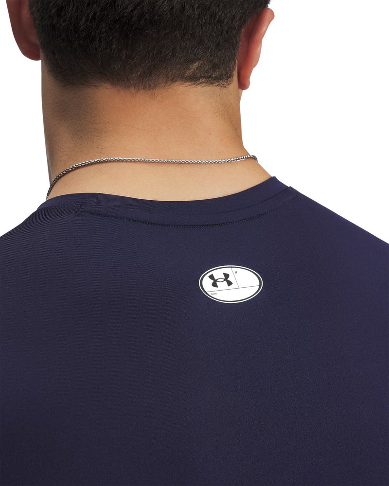 Under Armour HeatGear mens compression top, midnight navy/white