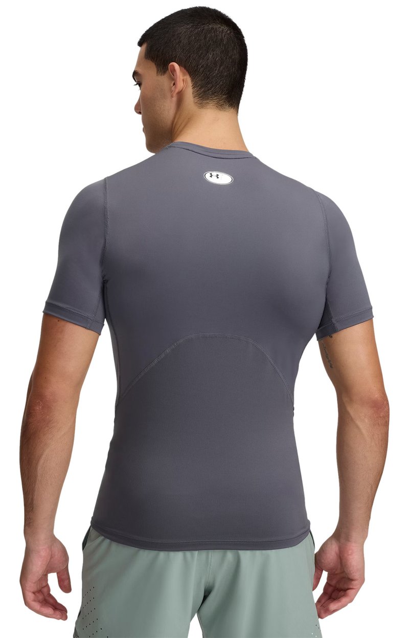 Under Armour HeatGear mens compression top, castlerock/white