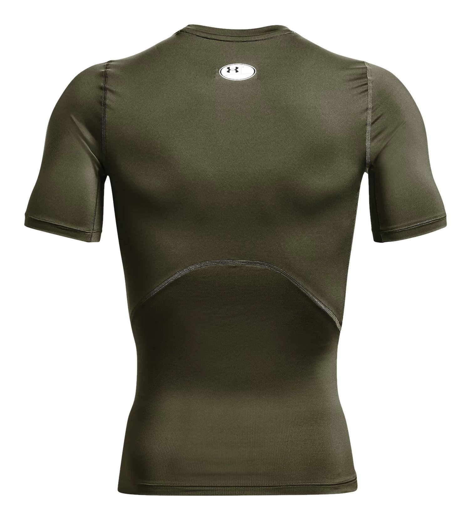 Under Armour HeatGear mens compression top, marine OD green/white