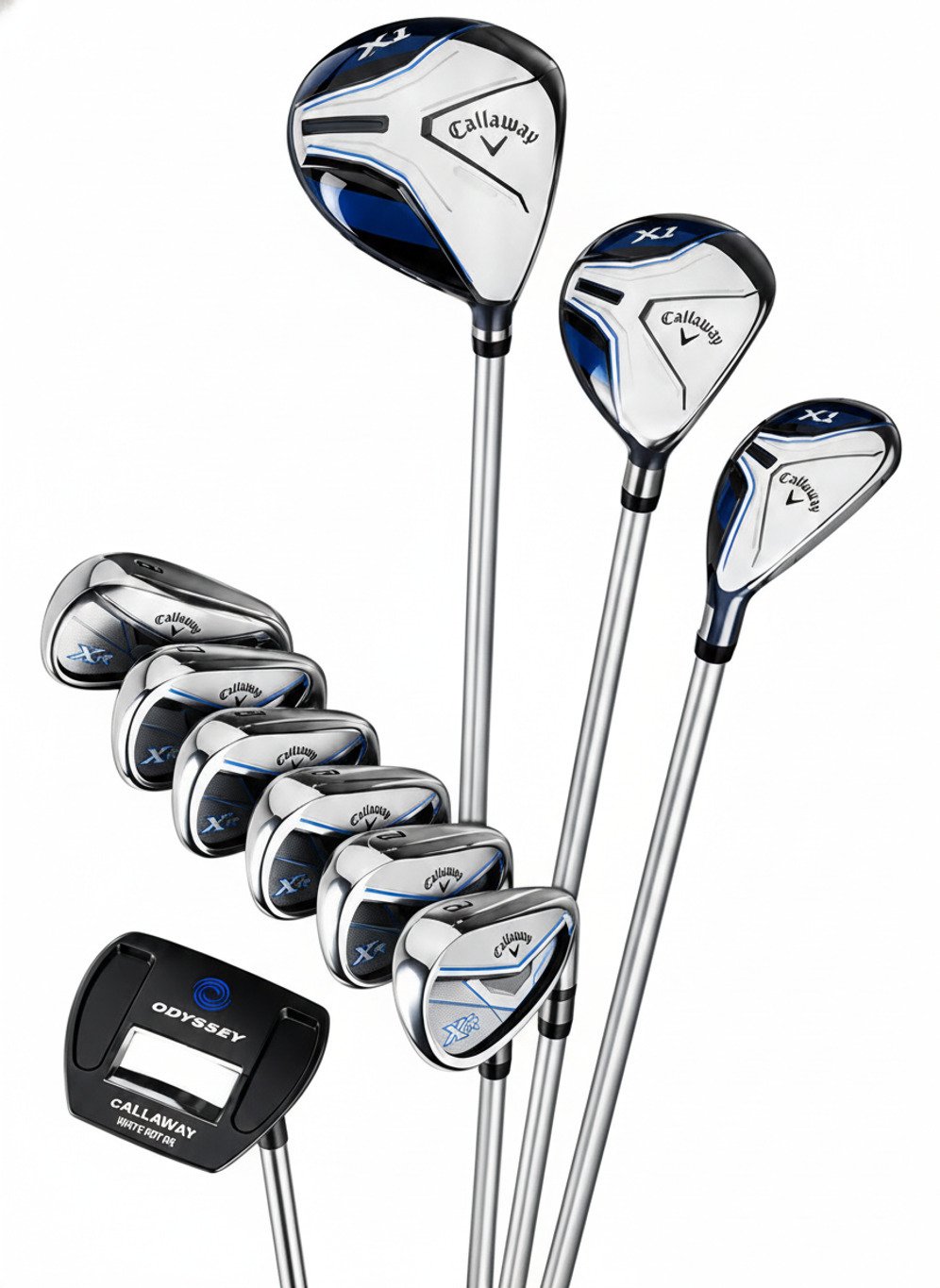 Callaway XT 26 11PC junior golf set, steel/graphite, blue/white