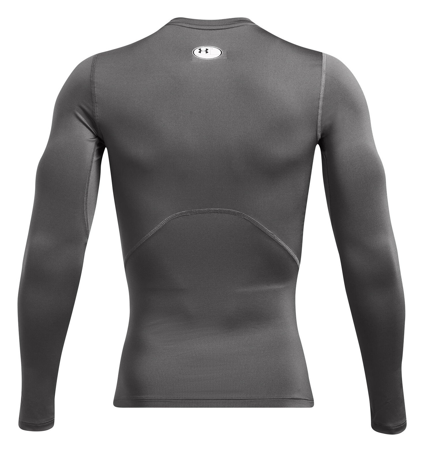 Under Armour HeatGear mens compression long sleeve shirt, castlerock/white