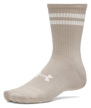 Under Armour Essential Crew unisex socks (6 pack), timberwolf taupe/white/stone