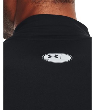 Under Armour HeatGear Comp Mock mens compression long sleeve t-shirt, black/white