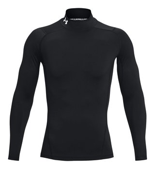 Under Armour HeatGear Comp Mock mens compression long sleeve t-shirt, black/white