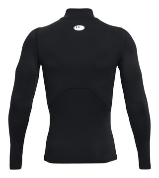 Under Armour HeatGear Comp Mock mens compression long sleeve t-shirt, black/white