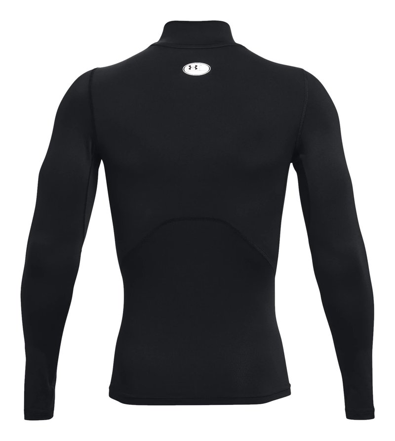 Under Armour HeatGear Comp Mock mens compression long sleeve t-shirt, black/white