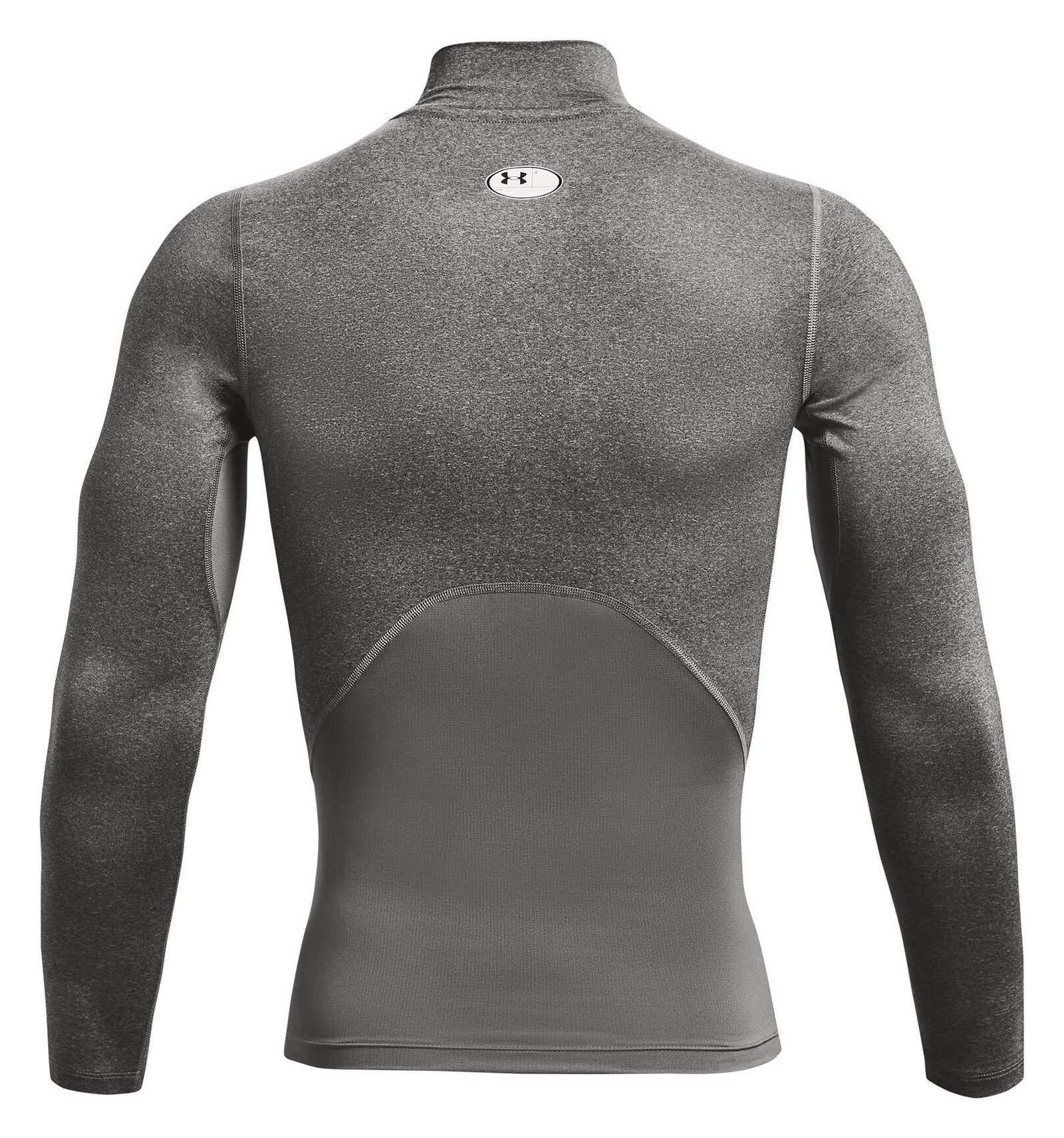 Under Armour HeatGear Comp Mock men's compression long sleeve t-shirt, carbon heather/black