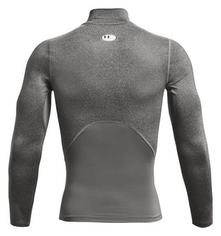 Under Armour HeatGear Comp Mock men's compression long sleeve t-shirt, carbon heather/black
