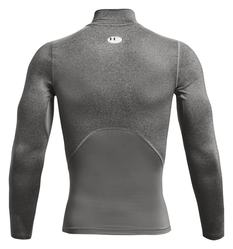 Under Armour HeatGear Comp Mock men's compression long sleeve t-shirt, carbon heather/black