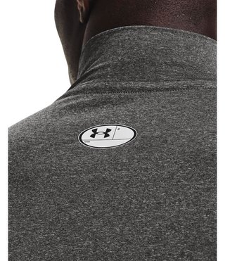 Under Armour HeatGear Comp Mock men's compression long sleeve t-shirt, carbon heather/black