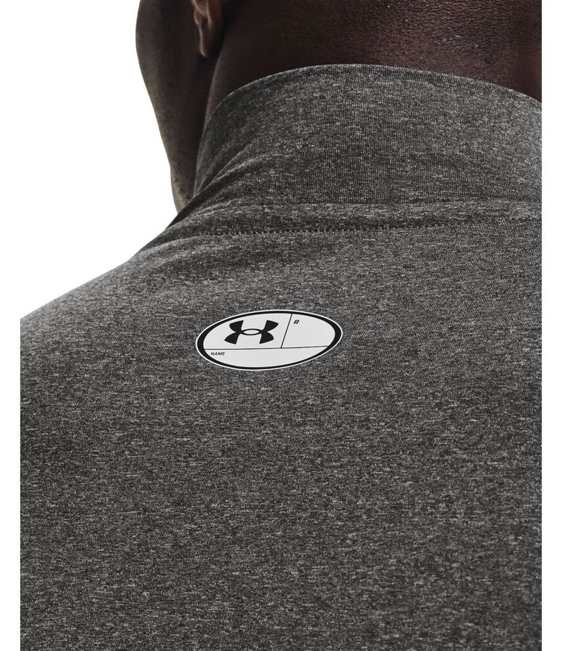 Under Armour HeatGear Comp Mock men's compression long sleeve t-shirt, carbon heather/black