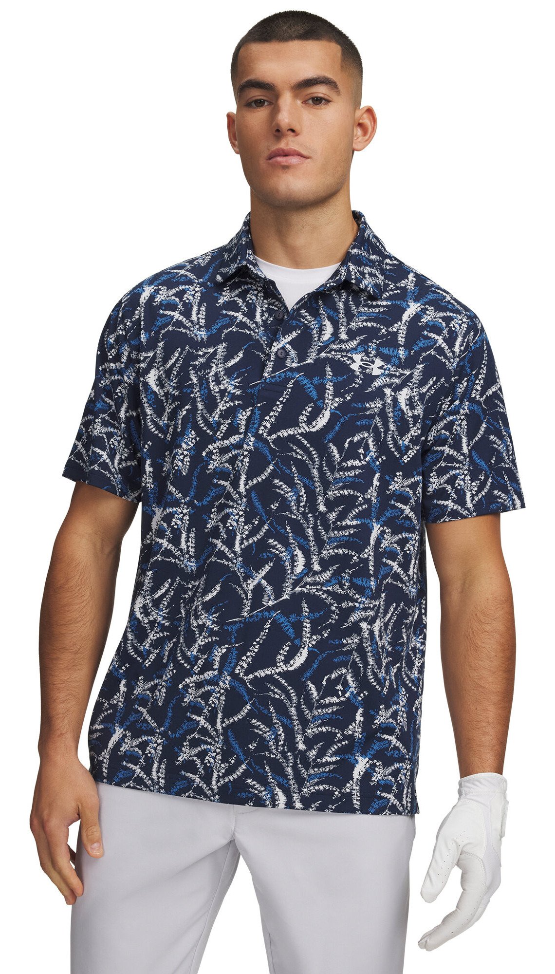 Under Armour Playoff 3.0 Printed men's polo, midnight blue