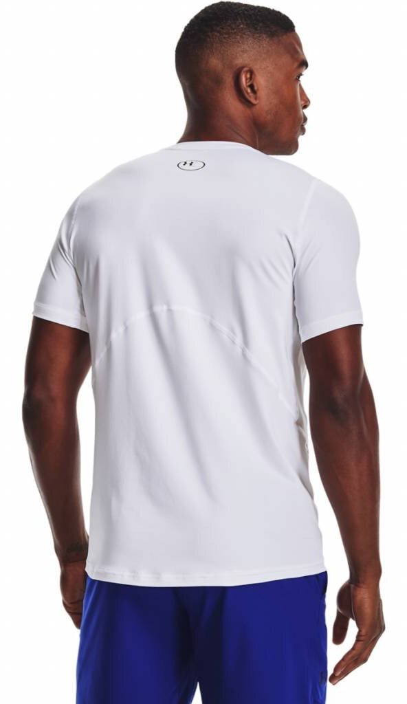 Under Armour HG Fitted SS mens t-shirt, white/black