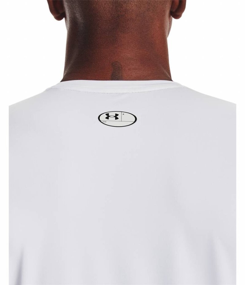 Under Armour HG Fitted SS mens t-shirt, white/black