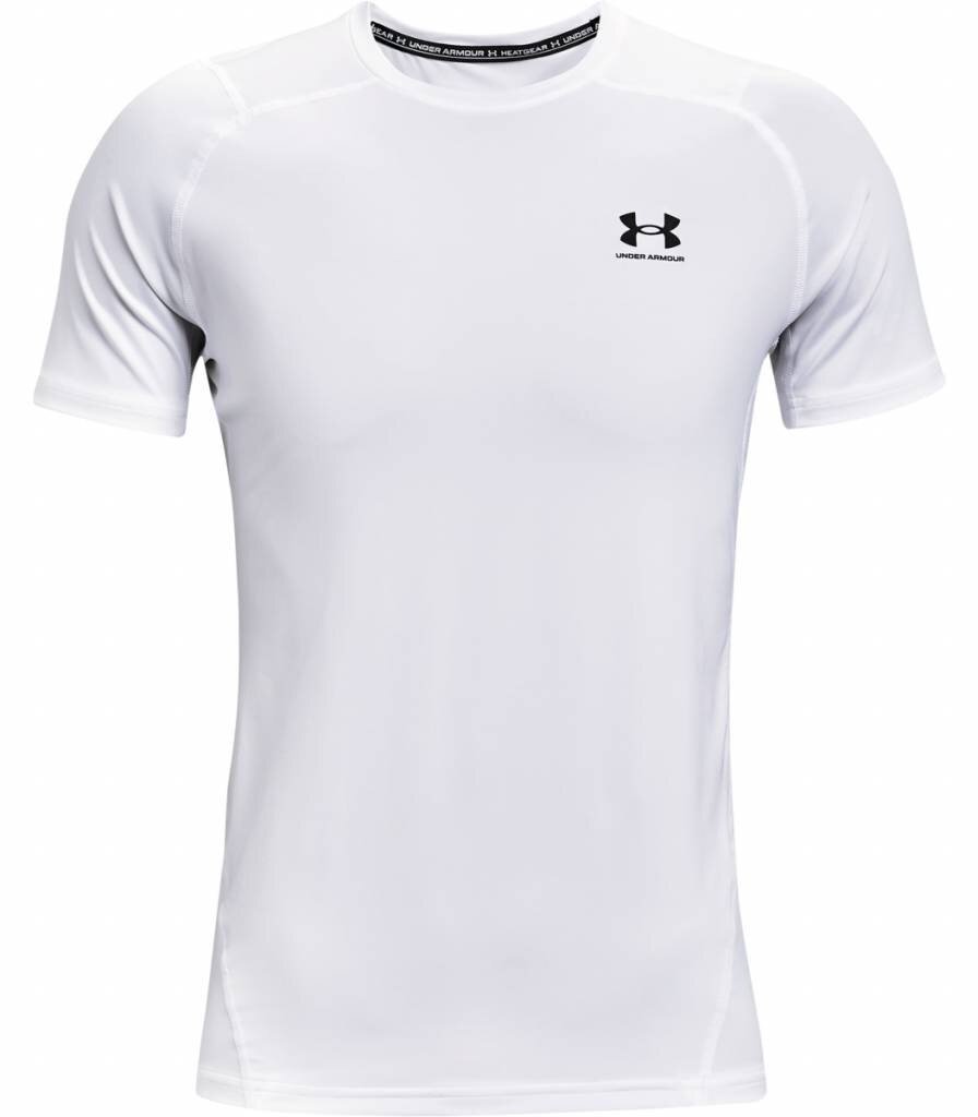 Under Armour HG Fitted SS mens t-shirt, white/black