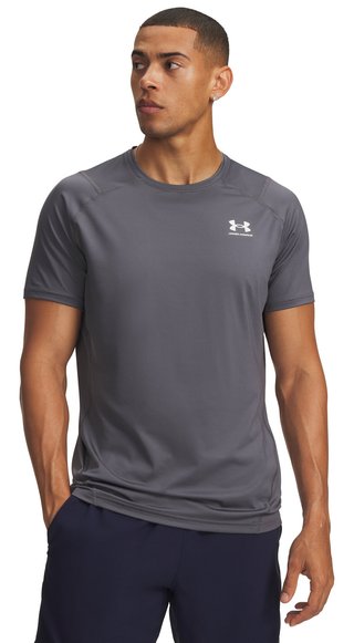 Under Armour HeatGear Fitted S men's t-shirt, castlerock/white