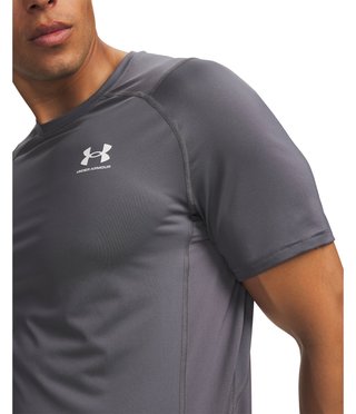 Under Armour HeatGear Fitted S men's t-shirt, castlerock/white