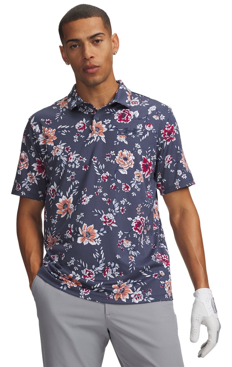 Under Armour Matchplay Printed men's polo, downpour gray