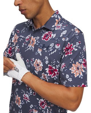 Under Armour Matchplay Printed men's polo, downpour gray