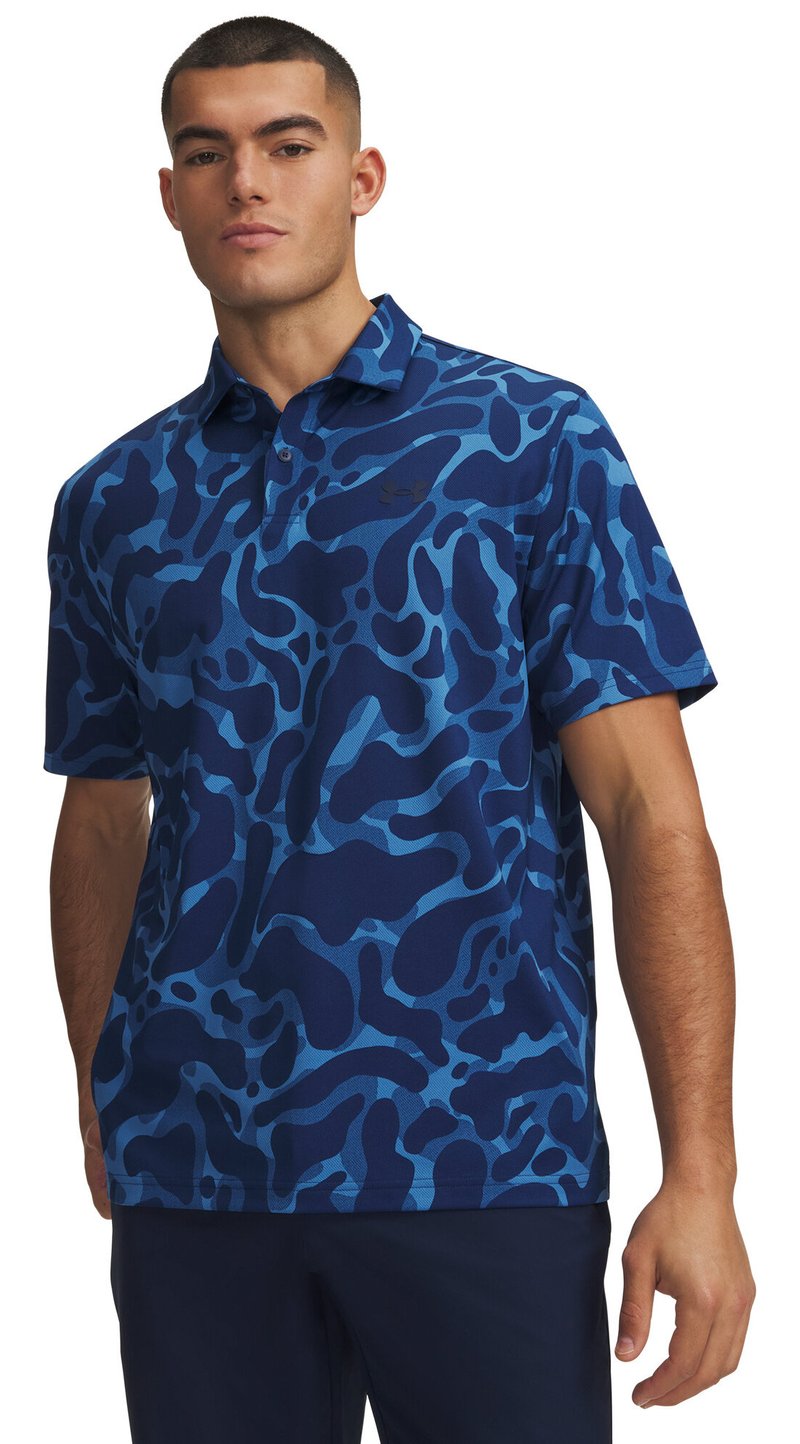 Under Armour Matchplay Printed men's polo, aegean blue