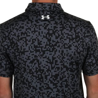 Under Armour T2G Printed mens polo, black/castlerock