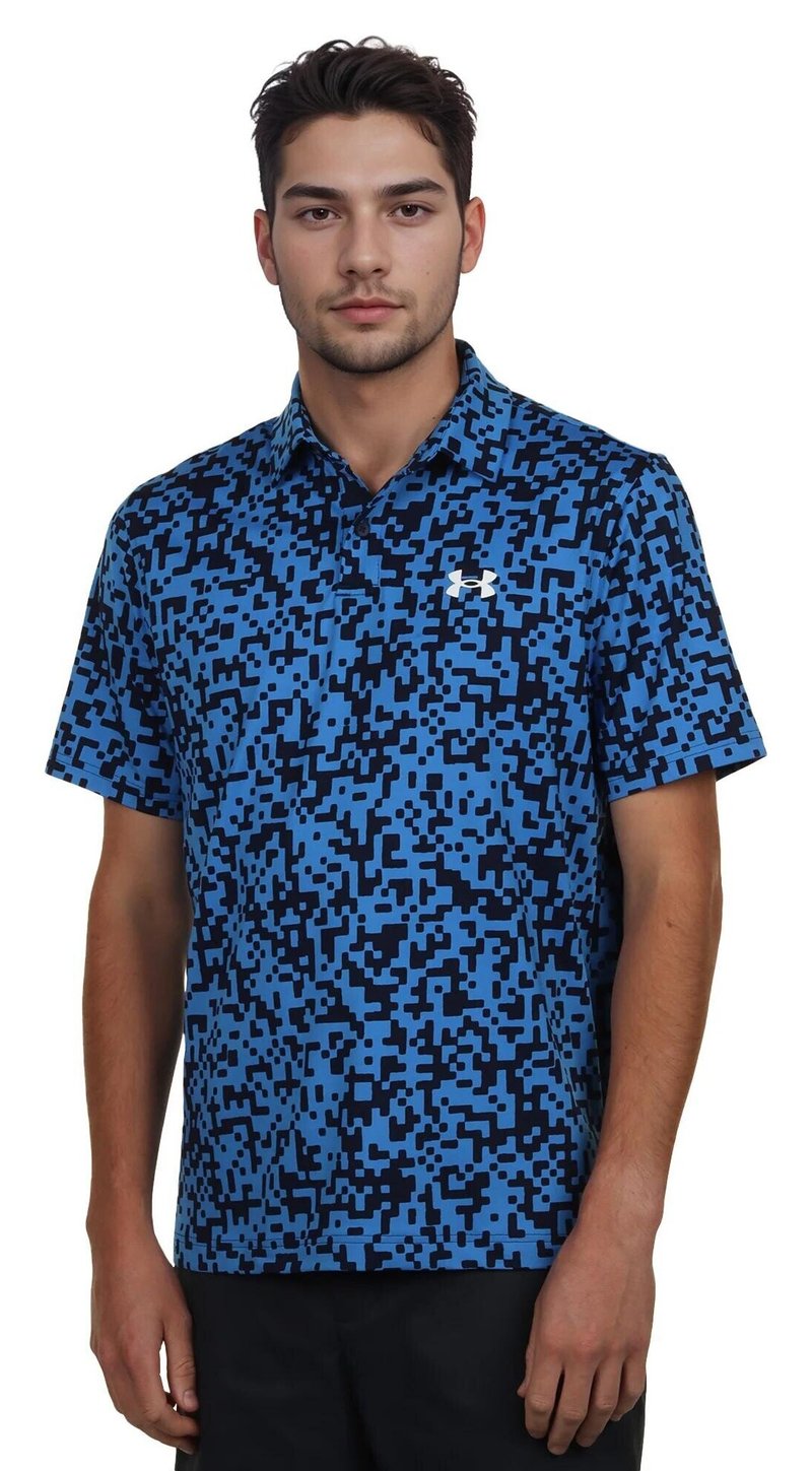 Under Armour T2G Printed men's polo, blue atlantis