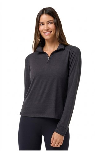 Travis Mathew Skyloft Light Zip longsleeve ladies polo, heather black