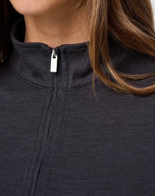 Travis Mathew Skyloft Light Zip longsleeve ladies polo, heather black