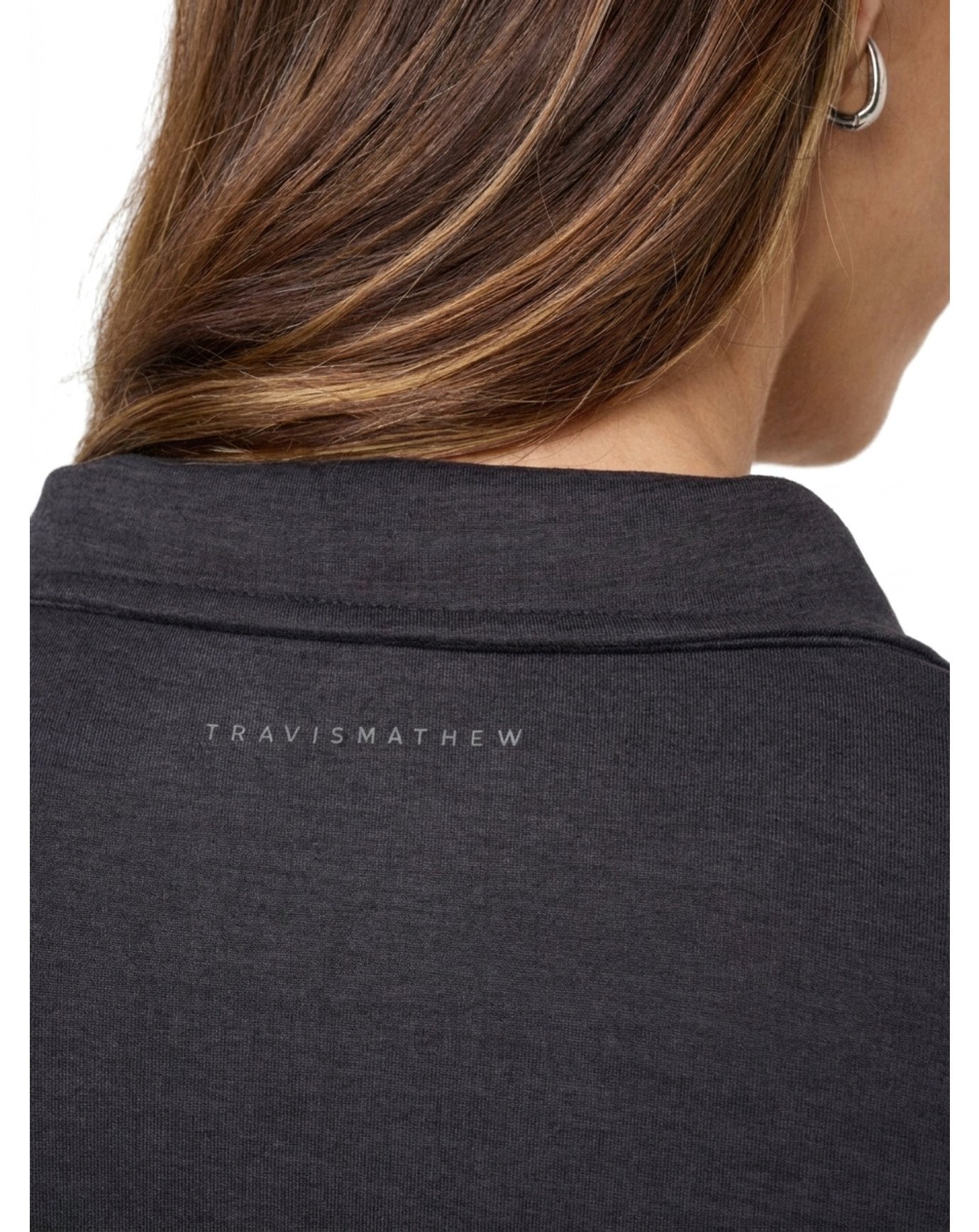 Travis Mathew Skyloft Light Zip longsleeve ladies polo, heather black