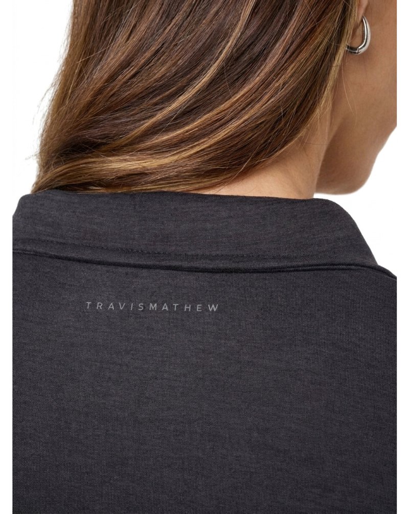 Travis Mathew Skyloft Light Zip longsleeve ladies polo, heather black