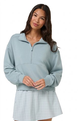 Travis Mathew Skyloft Soft Half Zip Pullover ladies sweatshirt, slate
