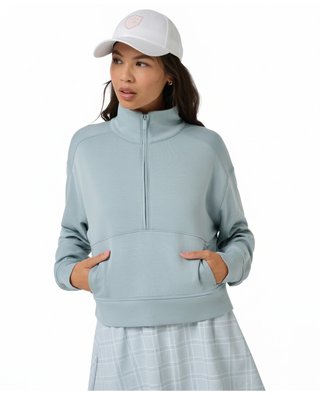 Travis Mathew Skyloft Soft Half Zip Pullover ladies sweatshirt, slate